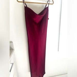 Cowlneck slip dress
